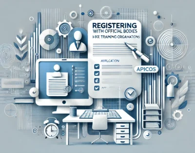 DALL·E 2024-11-27 11.53.18 - A professional and visually engaging image illustrating the concept of registering with official bodies like OPCOs for training organizations. The des
